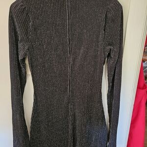 Francesca's Collections Shimmering Black Long Sleeve Dress Stretch Sample No Tag